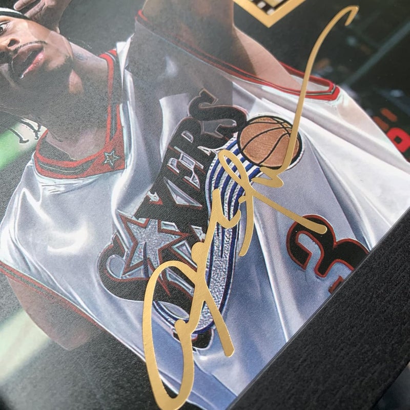 ORIMAMI Signed Basketball Player Allen Ezail Iverson Poster Framed Photo Gift 8x6 Inches with 1x35mm Film Mini Cell Display,Gifts for Allen Ezail Iverson Fans - Image 3